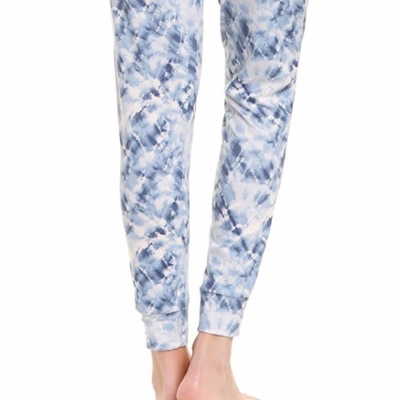 LUCKY BRAND NWT Tie Dye Jogger Lounge Pant Size Medium in Blue and White - Picture 6 of 15